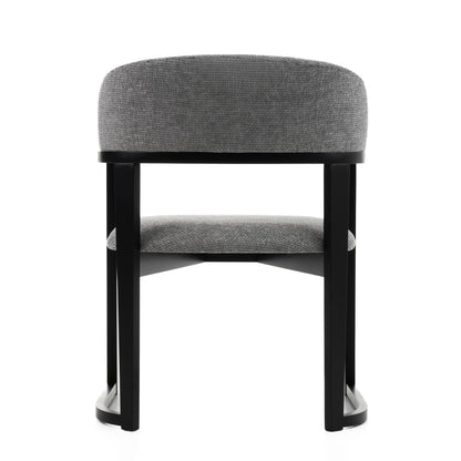 Modrest Maury Modern Grey Fabric Black Dining Chair