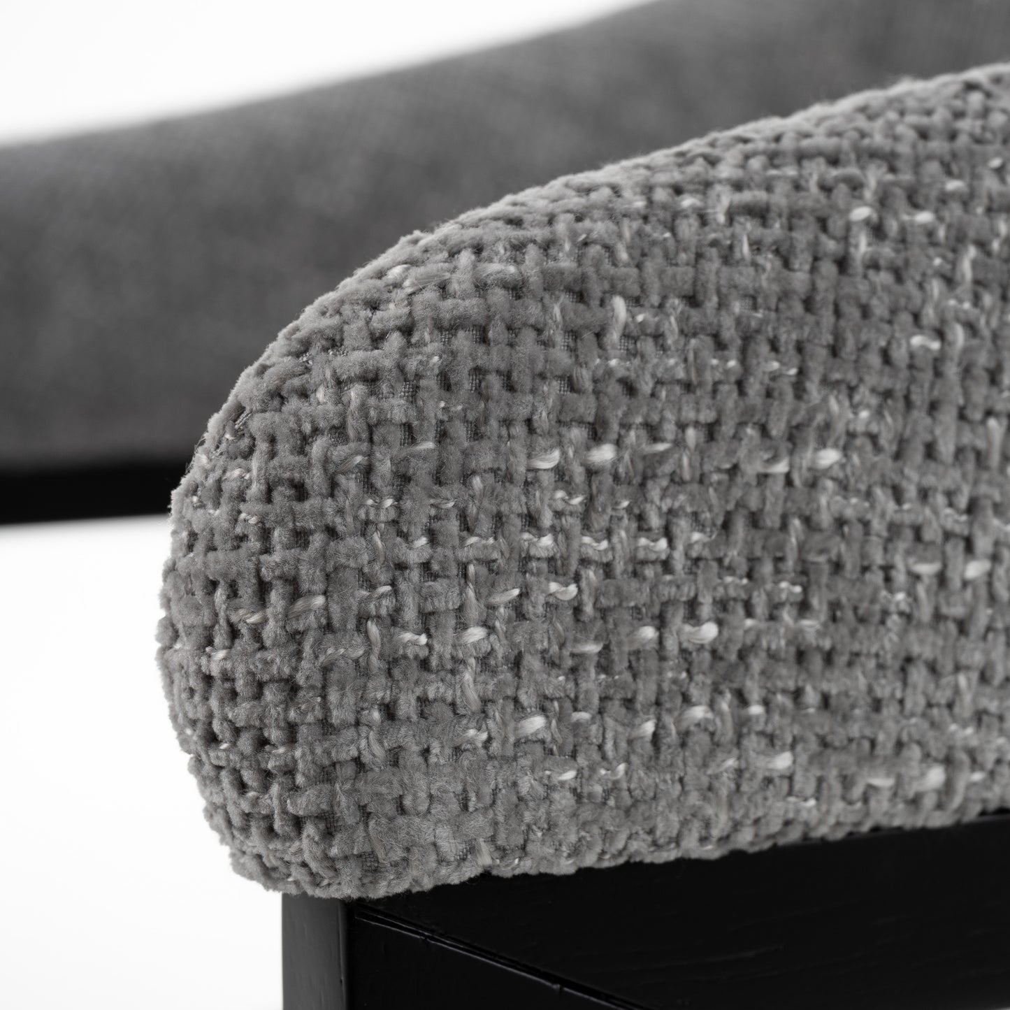 Modrest Maury Modern Grey Fabric Black Dining Chair