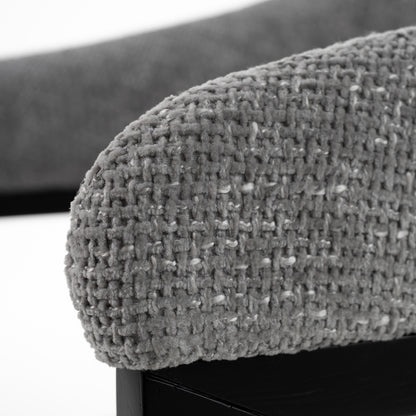 Modrest Maury Modern Grey Fabric Black Dining Chair