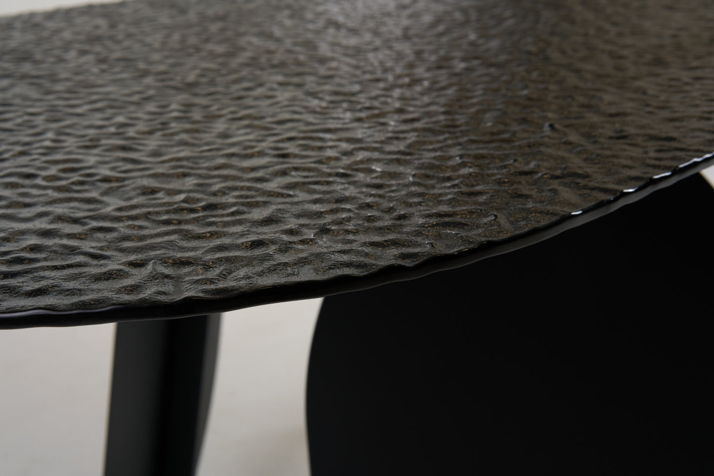 Modrest Maxine Modern Hammered Grey Glass Rectangular Dining Table