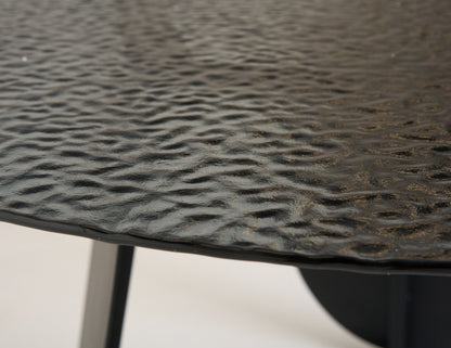 Modrest Maxine Modern Hammered Grey Glass Round Dining Table