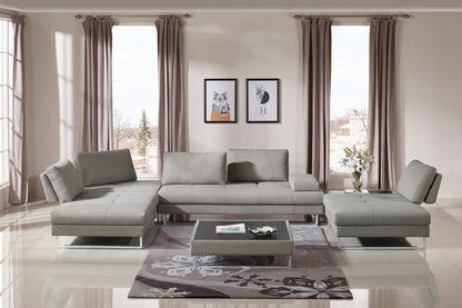 Divani Casa Baxter Modern Grey Fabric Sectional Sofa Coffee Table