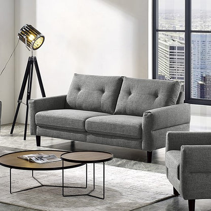 Divani Casa Clark Modern Grey and Beige Fabric Sofa