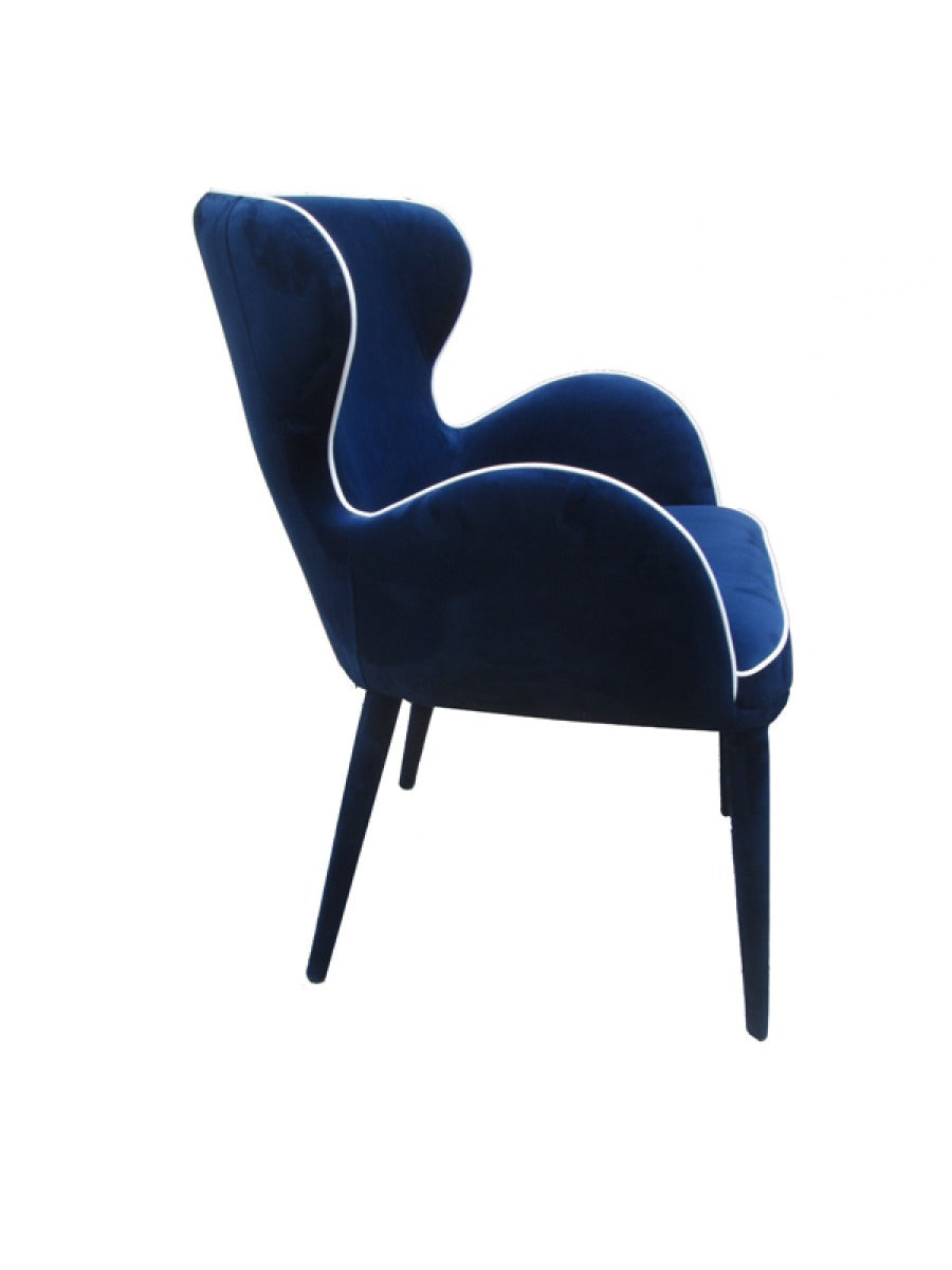 Modrest Tigard Mid-Century Blue Fabric Dining Chair