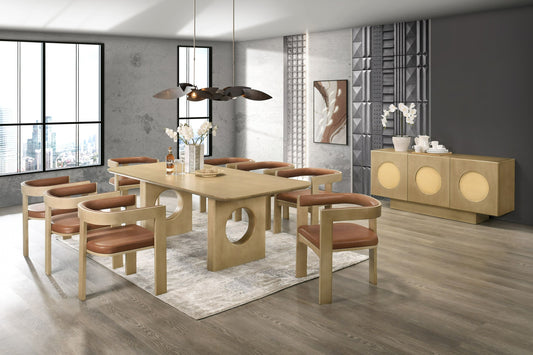 Modrest Oshana Modern White Oak Dining Set