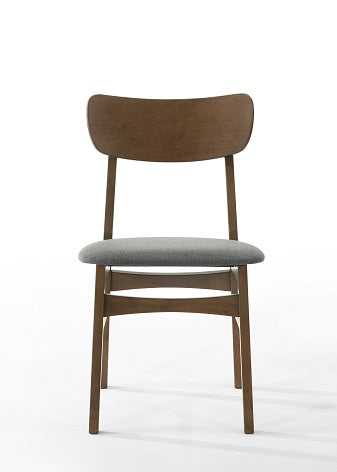 Modrest Castillo Modern Walnut and Grey Side Dining Chair
