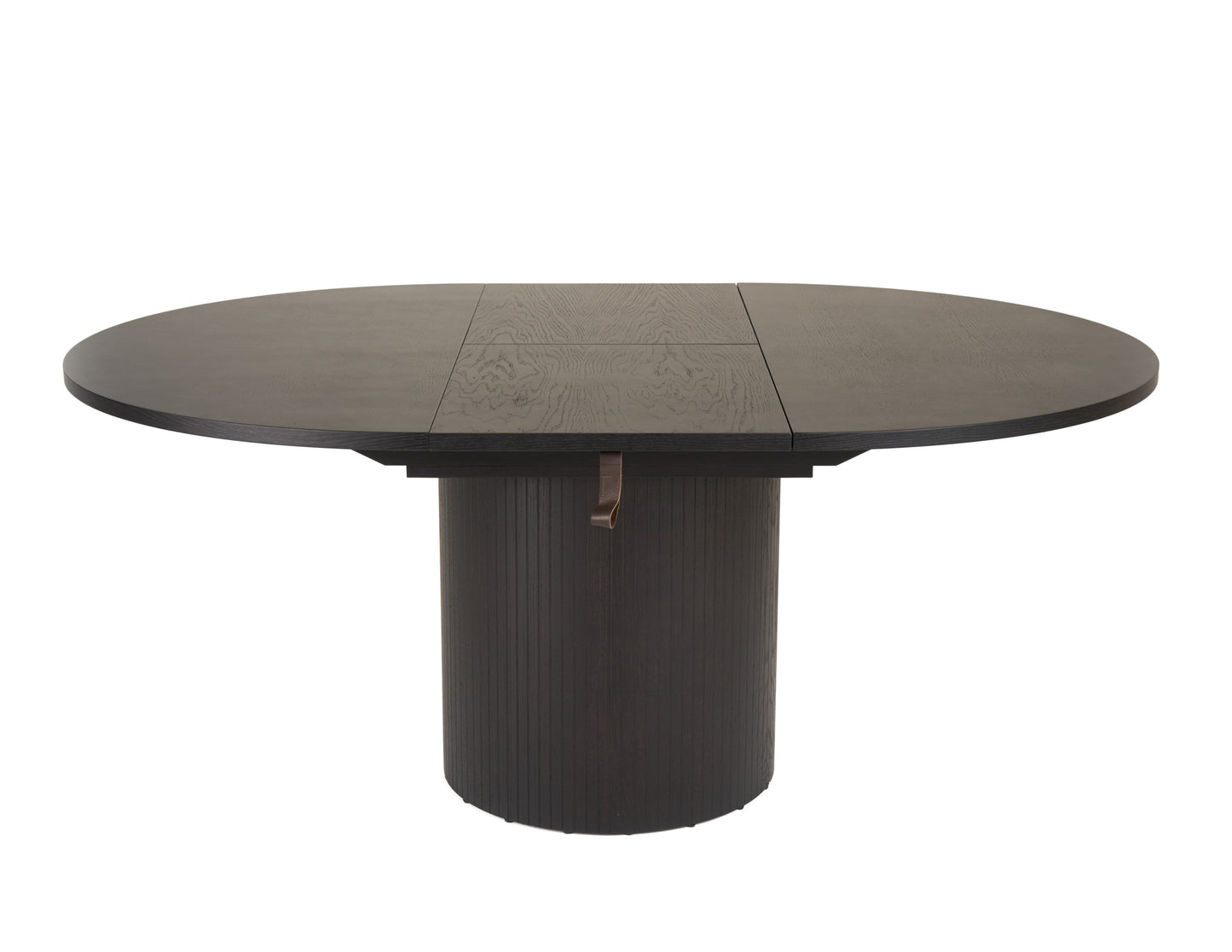 Modrest Miami Modern Black Oak Round Dining Table With Extension