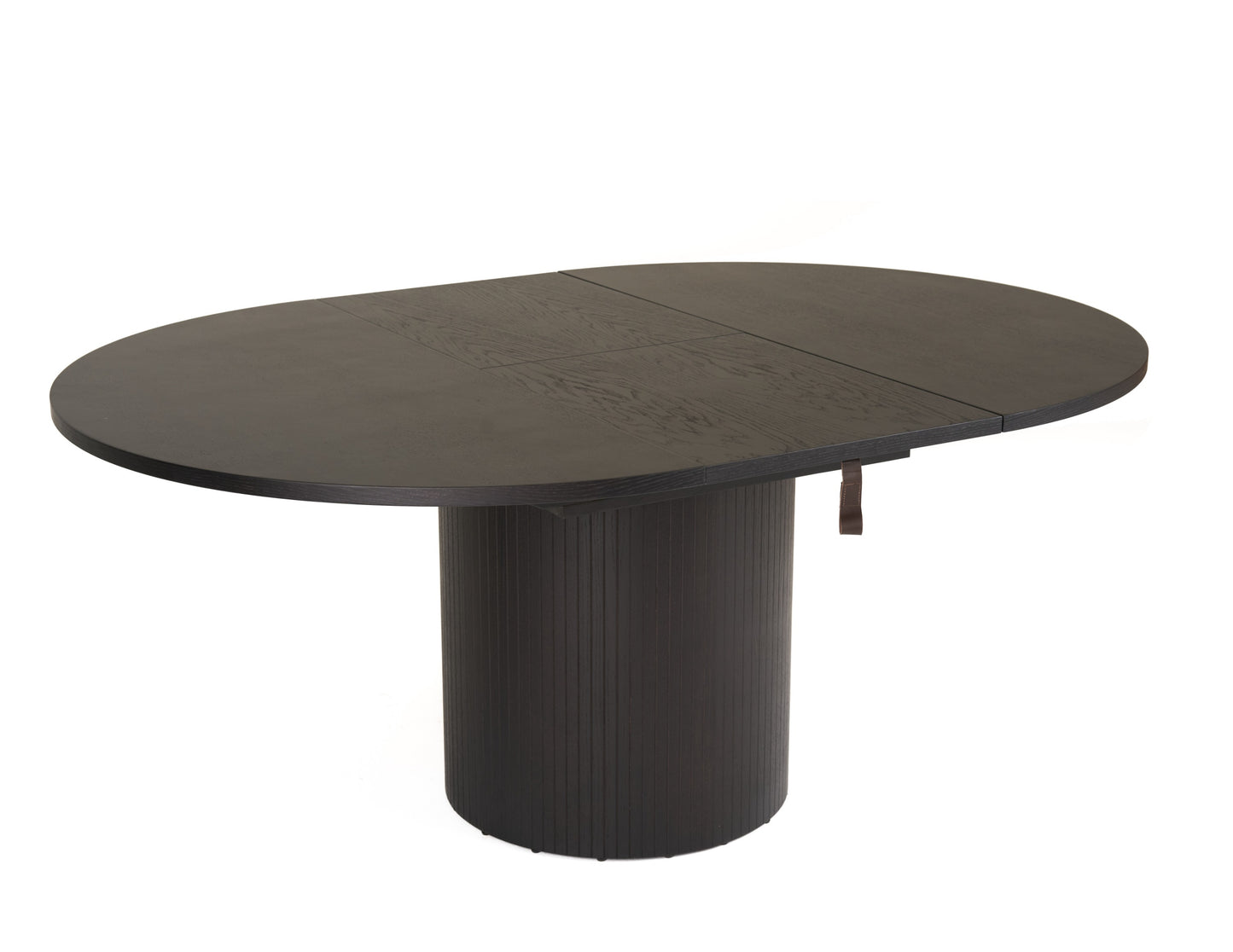 Modrest Miami Modern Black Oak Round Dining Table With Extension