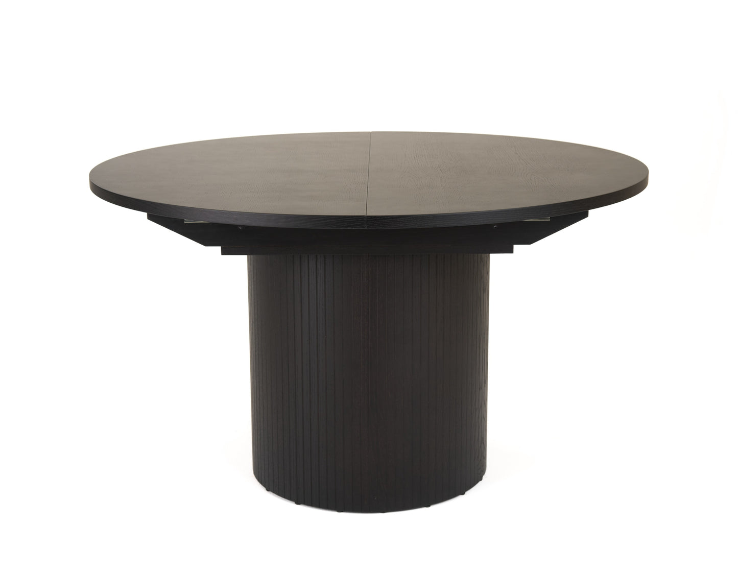 Modrest Miami Modern Black Oak Round Dining Table With Extension