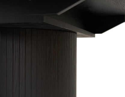 Modrest Miami Modern Black Oak Round Dining Table With Extension