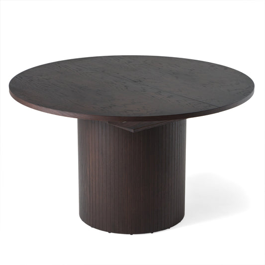 Modrest Miami Modern Brown Round Dining Table with Extension