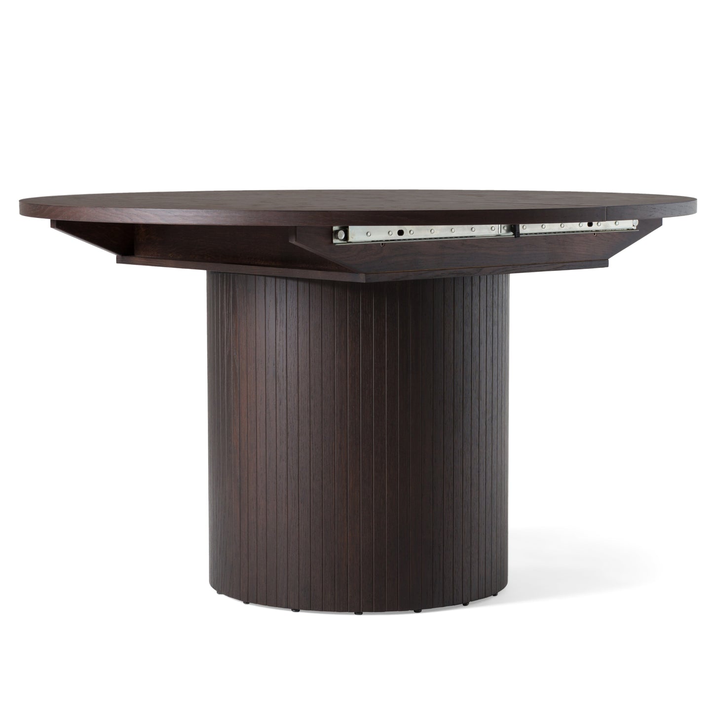 Modrest Miami Modern Brown Round Dining Table with Extension