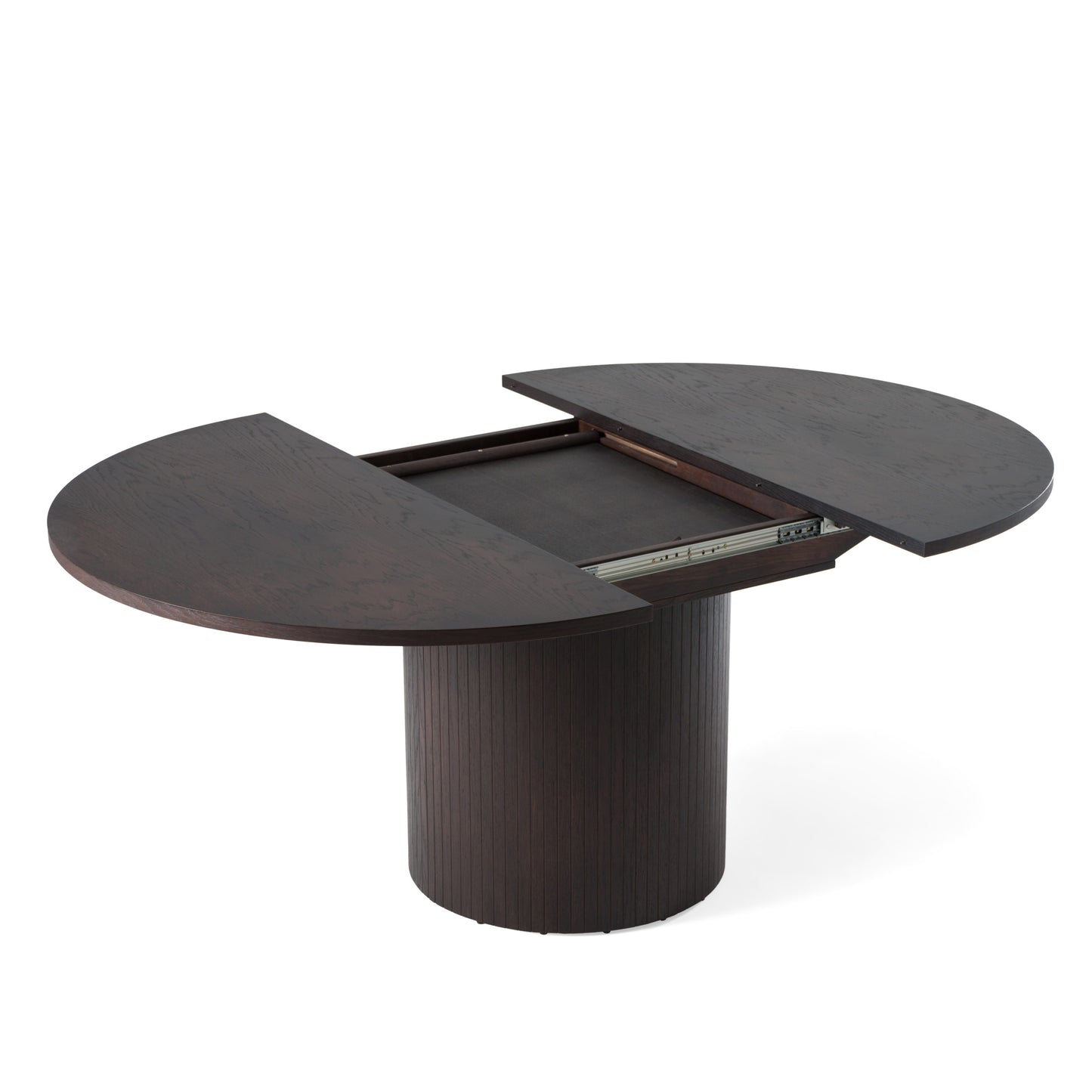 Modrest Miami Modern Brown Round Dining Table with Extension