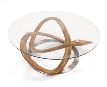 Modrest Michele Modern Glass Walnut Coffee Table