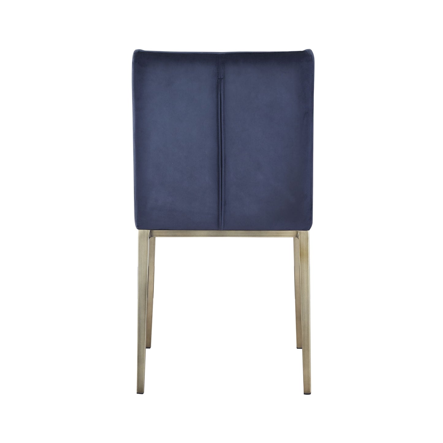 Modrest Mimi Contemporary Blue Velvet and Antique Brass Dining Chair