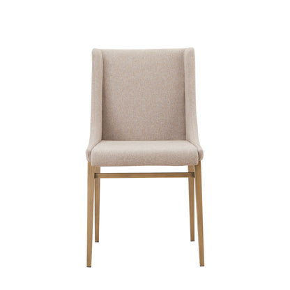 Modrest Mimi Contemporary Beige Brass Dining Chair