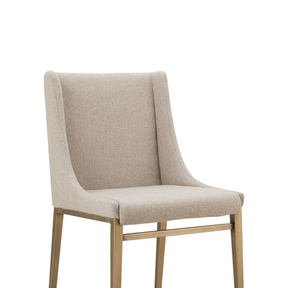 Modrest Mimi Contemporary Beige Brass Dining Chair