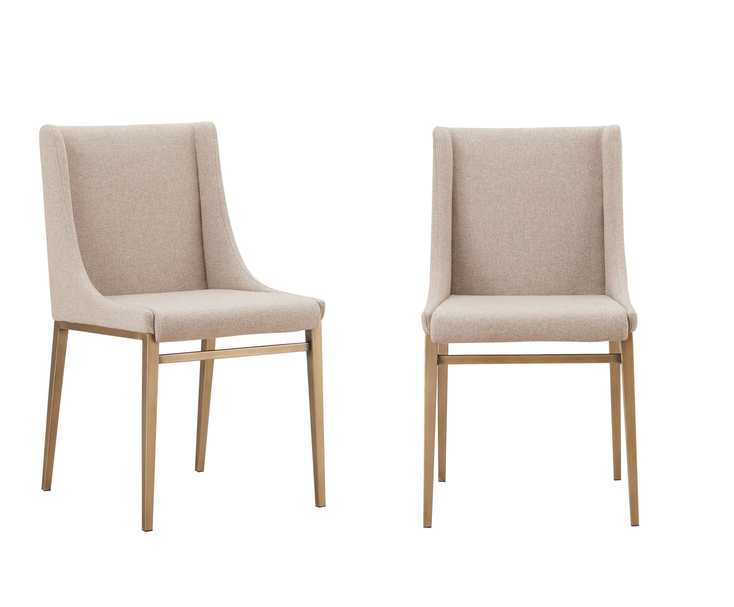 Modrest Mimi Contemporary Beige Brass Dining Chair