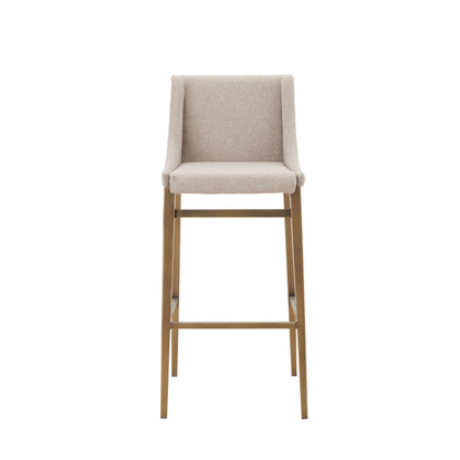 Modrest Mimi Contemporary Beige Brass Bar Stool