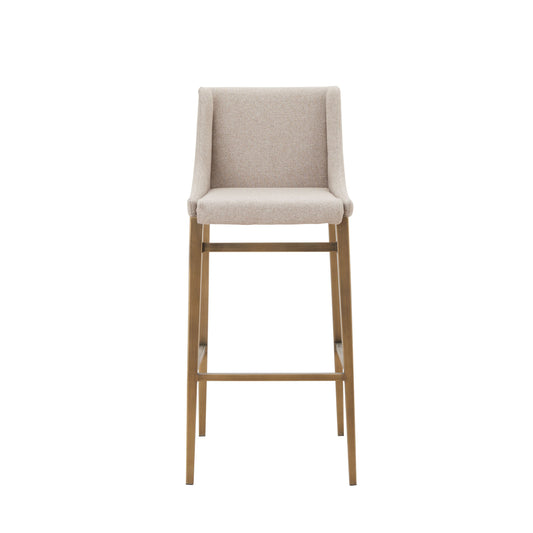 Modrest Mimi Contemporary Beige Brass Bar Stool