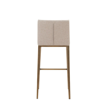 Modrest Mimi Contemporary Beige Brass Bar Stool