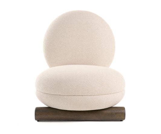 Modrest Minto Contemporary Off-White Fabric Accent Chair