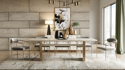 Modrest Angus Modern Cream Ash Gold Dining Table