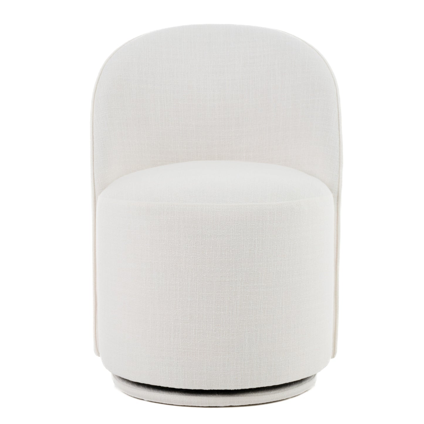 Modrest Correa Modern White Fabric Swivel Dining Chair