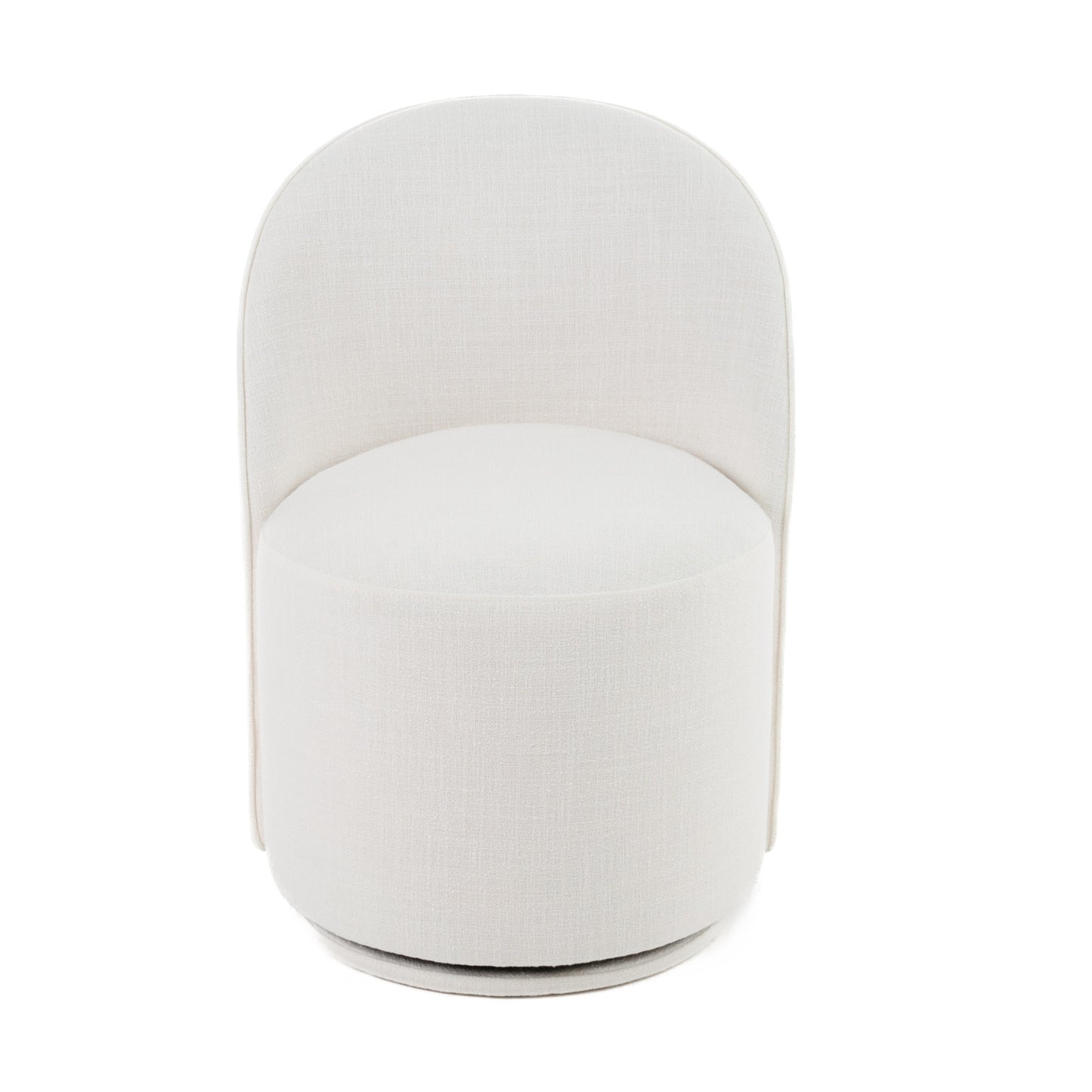 Modrest Correa Modern White Fabric Swivel Dining Chair