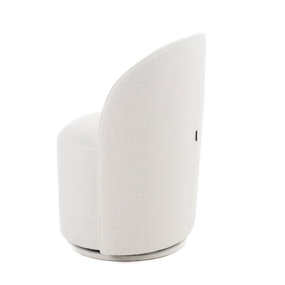 Modrest Correa Modern White Fabric Swivel Dining Chair
