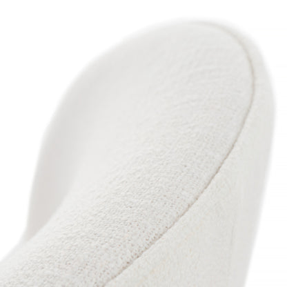 Modrest Correa Modern White Fabric Swivel Dining Chair