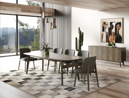 Modrest Costello Mid-Century Modern Wenge Dining Set