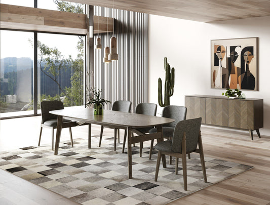 Modrest Costello Mid-Century Modern Wenge Dining Set