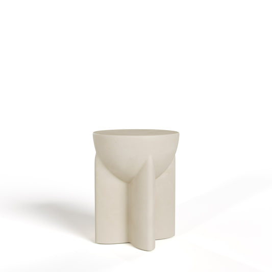 Modrest Elsa Modern Beige Concrete Round End Table