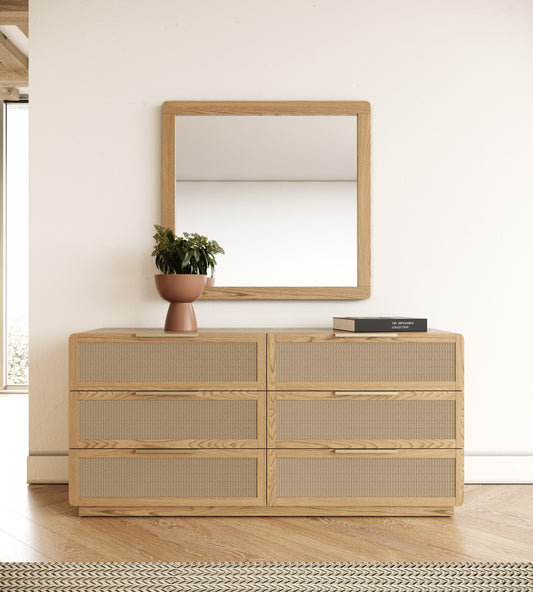 Modrest Gavin Modern Natural Ash Rattan Dresser