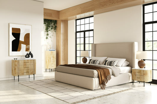 Modrest Cambridge White Marble and Mango 3 Drawer Dresser