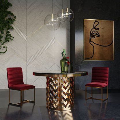 Modrest Kowal Glam Black Marble Dining Table