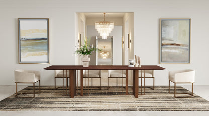 Modrest Livia Modern Wenge and Gold Stainless Steel Dining Table
