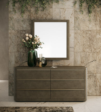 Modrest Lois Modern Beige Shagreen Brass Dresser