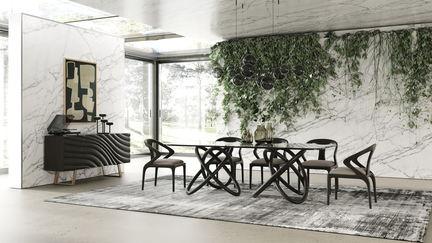 Modrest Finley Mid-Century Black and Gold Buffet