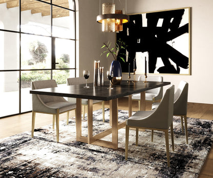 Modrest Fairview Modern Grey and Brass Dining Chair