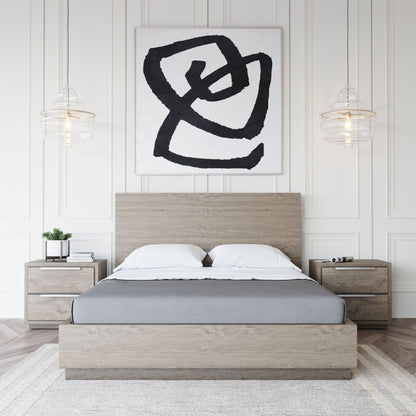 Modrest Samson Contemporary Grey and Silver Bed