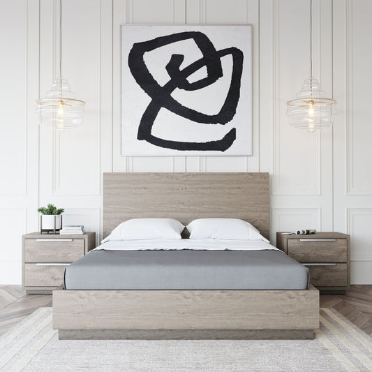 Modrest Samson Contemporary Grey and Silver Bed