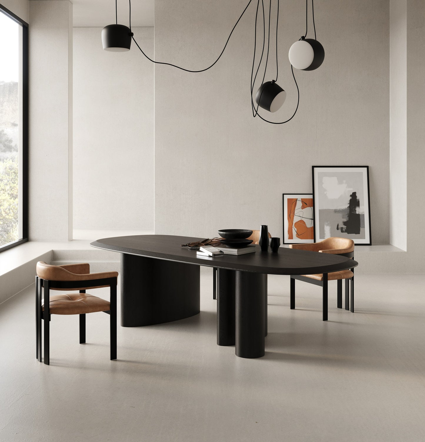 Modrest Summit Modern 118" Black Ash Dining Table