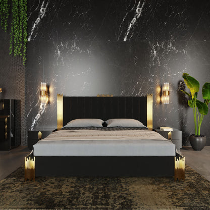 Modrest Token Modern Black and Gold Bed