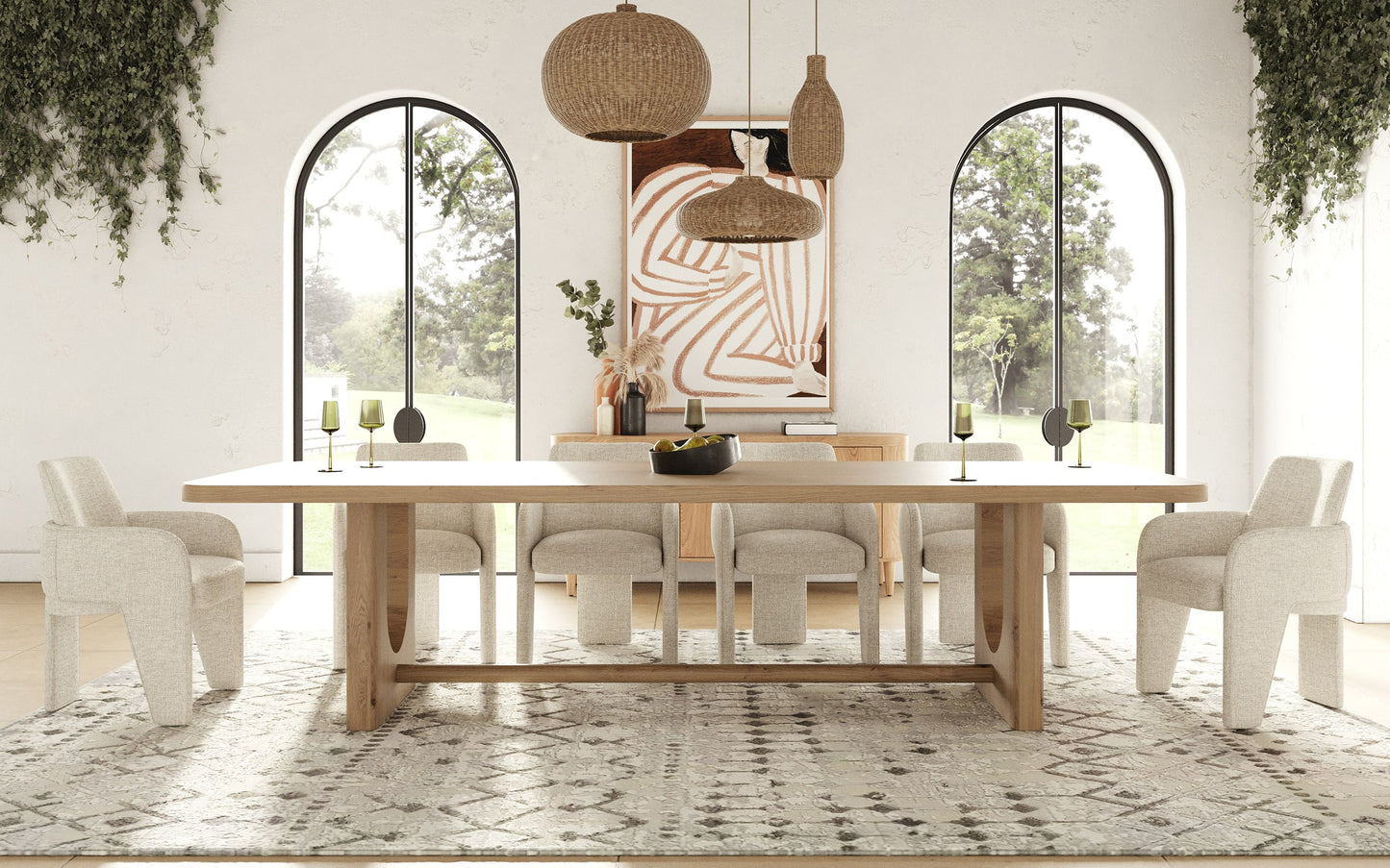 Modrest Walz Modern Natural Oak Rectangular Dining Table