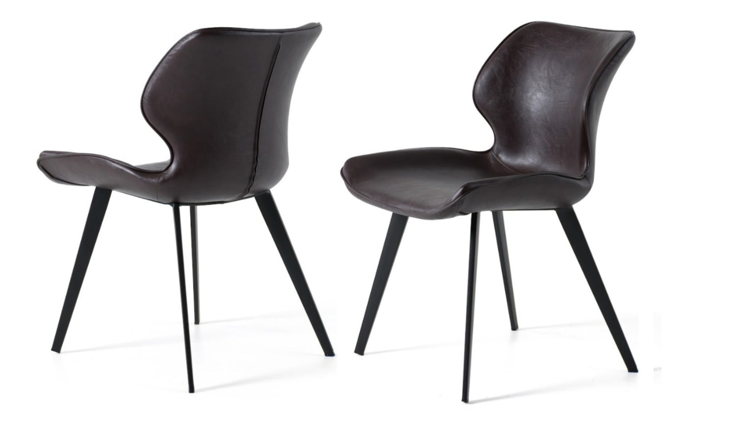 Modrest Moira Modern Dark Brown Eco-Leather Dining Chair
