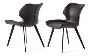 Modrest Moira Modern Dark Brown Eco-Leather Dining Chair