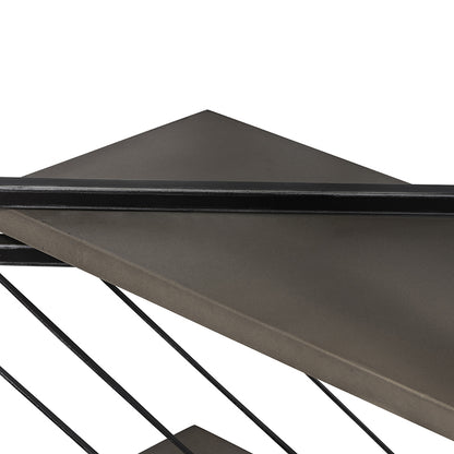 Modrest Grimaldi Modern Concrete and Black Metal Shelf