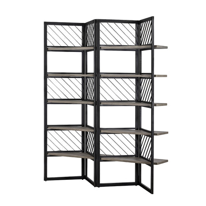 Modrest Grimaldi Modern Concrete and Black Metal Shelf